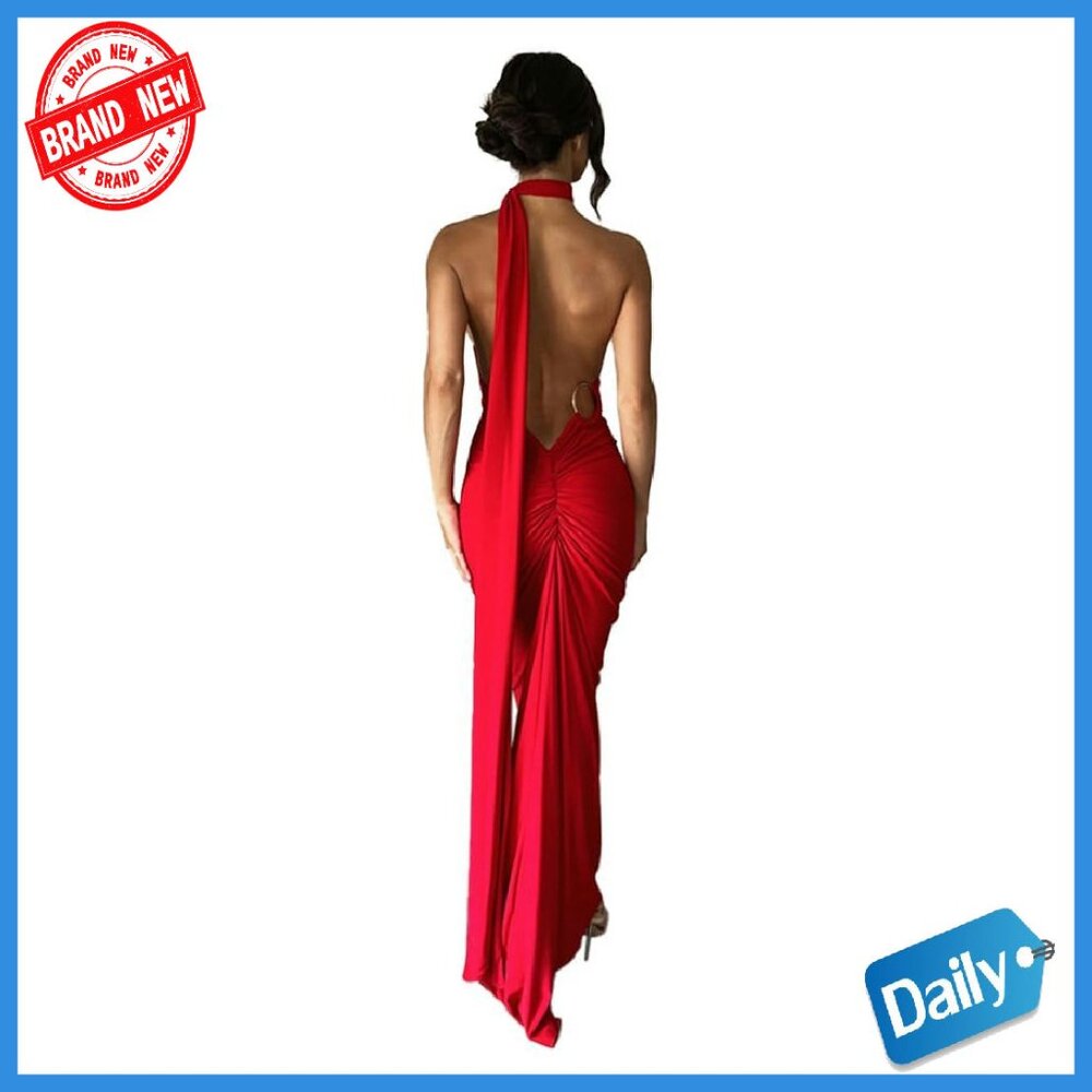 Backless Maxi Dress Sleeveless Open Back Bodycon Formal Party